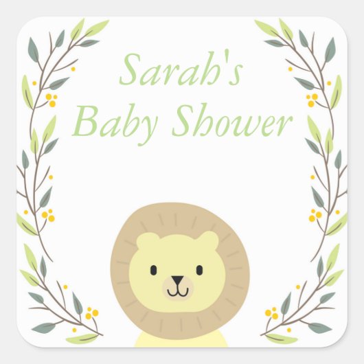 Safari Baby shower Favor Stickers (Voorkant)