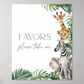 Safari Baby shower Favorieten teken Poster (Voorkant)