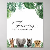 Safari Baby shower Favorieten teken Poster (Voorkant)