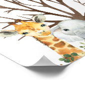Safari Baby shower Fingerprint Guest Book Sign. Poster (Hoek)