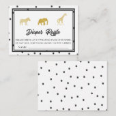 Safari Baby shower Game Diaper Raffle Ticket Notitiekaartje (Voorkant / Achterkant)