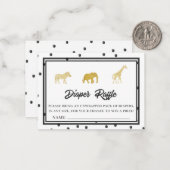 Safari Baby shower Game Diaper Raffle Ticket Notitiekaartje (Voorkant / Achterkant in situ)