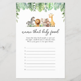 Safari Baby shower Game - Noem dat Baby Food Flyer