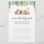 Safari Baby shower Game - Noem dat Baby Food Flyer (Voorkant)