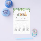 Safari Baby shower Game - Wat zit er in je tas? Flyer (Enkel)