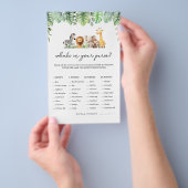 Safari Baby shower Game - Wat zit er in je tas? Flyer (Hand)