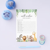 Safari Baby shower Game - Well Wishes voor Baby Flyer (Enkel)