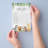 Safari Baby shower Game - Well Wishes voor Baby Flyer (Hand)