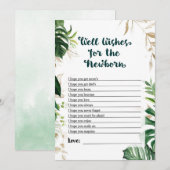 Safari Baby shower Game - Well Wishes voor pasgebo Kaart (Voorkant / Achterkant)