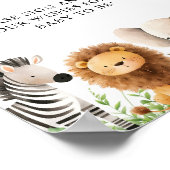 Safari Baby shower Gastenboek Sign Poster (Hoek)