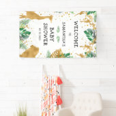 Safari Baby shower Gold Green Welcome Banner (Insitu)