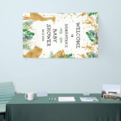 Safari Baby shower Gold Green Welcome Banner (Beurs)