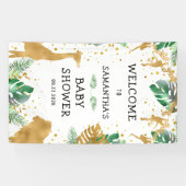 Safari Baby shower Gold Green Welcome Banner (Horizontaal)