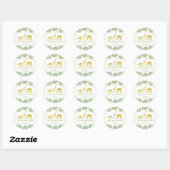 Safari Baby shower Gold Ronde Sticker (Vel)