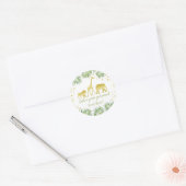 Safari Baby shower Gold Ronde Sticker (Envelop)