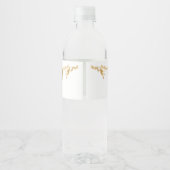 Safari Baby shower Green Gold Waterfles Etiket (Achterkant)