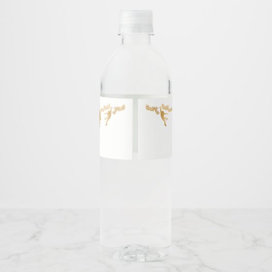 Safari Baby shower Green Gold Waterfles Etiket (Achterkant)