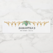 Safari Baby shower Green Gold Waterfles Etiket (Enkel label)