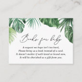 Safari Baby shower Groene Boeken voor Baby Informatiekaartje (Voorkant)