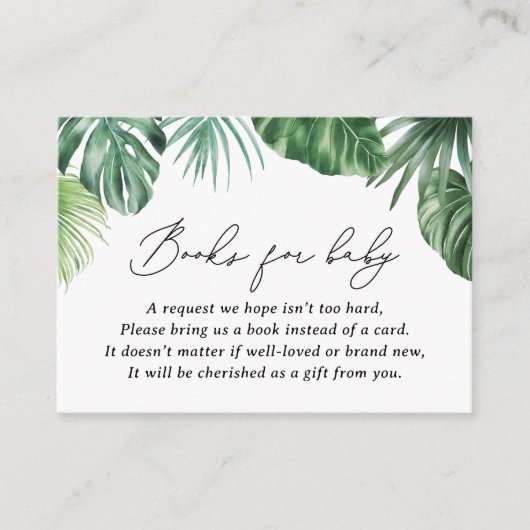 Safari Baby shower Groene Boeken voor Baby Informatiekaartje (Voorkant)