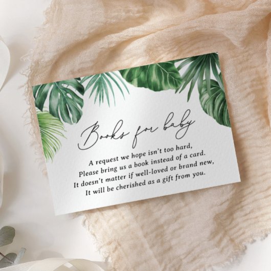 Safari Baby shower Groene Boeken voor Baby Informatiekaartje