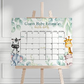 Safari Baby shower Guess Due Date Kalender Poster