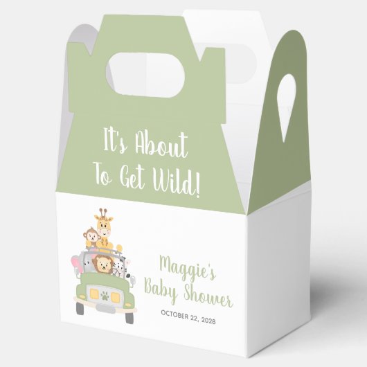 Safari Baby shower Hartelijk dank Bedankdoosjes (Geopend)