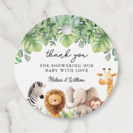 Safari Baby shower Hartelijk dank Bedankjes Labels