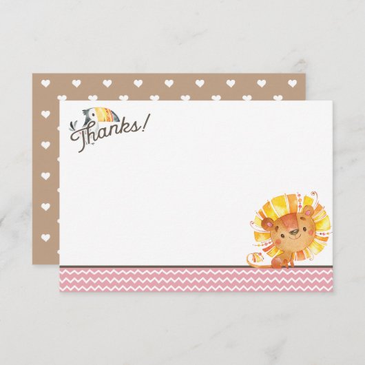 Safari Baby shower Hartelijk dank Bedankkaart (Voorkant / Achterkant)