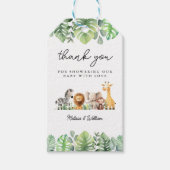 Safari Baby shower Hartelijk dank Cadeaulabel (Voorkant)