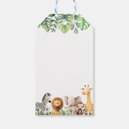Safari Baby shower Hartelijk dank Cadeaulabel (Achterkant)