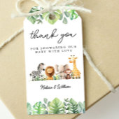 Safari Baby shower Hartelijk dank Cadeaulabel