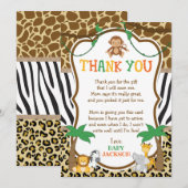 Safari Baby shower Hartelijk dank Kaart (Voorkant / Achterkant)