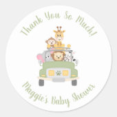 Safari Baby shower Hartelijk dank Ronde Sticker (Voorkant)