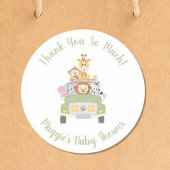 Safari Baby shower Hartelijk dank Ronde Sticker