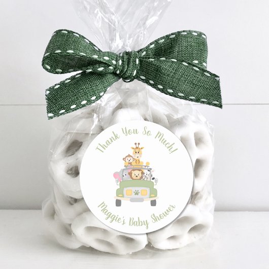 Safari Baby shower Hartelijk dank Ronde Sticker