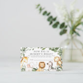 Safari Baby shower Hoe groot is mama's buik Kaart (Staand voorkant)