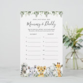 Safari Baby shower Hoe oud waren ze spel Kaart (Staand voorkant)
