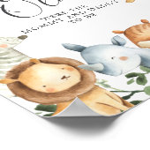 Safari Baby shower Hoe oud waren ze spel Poster (Hoek)