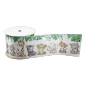 Safari Baby shower I Birthday Animals Satin Ribbon Satijnen Lint (Spoel)