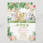 Safari Baby shower Invitation Bundle Kaart (Voorkant / Achterkant)