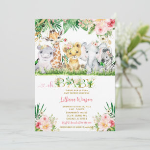 Safari Baby shower Invitation Bundle Kaart