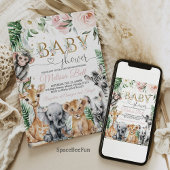 Safari Baby shower Invitation, Gir Safari Oerwoud Kaart