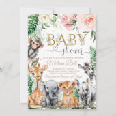 Safari Baby shower Invitation, Gir Safari Oerwoud Kaart (Voorkant)