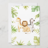 Safari Baby shower Invitation Oerwoud GenderNeutra Kaart (Achterkant)