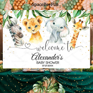 Safari Baby shower Jongen Achtergrond Banner Welko