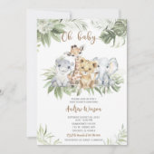 Safari baby shower jongens uitnodiging bundel (Voorkant)