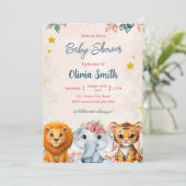 Safari Baby Shower Kaart (Staand voorkant)