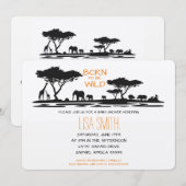 Safari Baby shower Kaart (Voorkant / Achterkant)