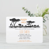 Safari Baby shower Kaart (Staand voorkant)